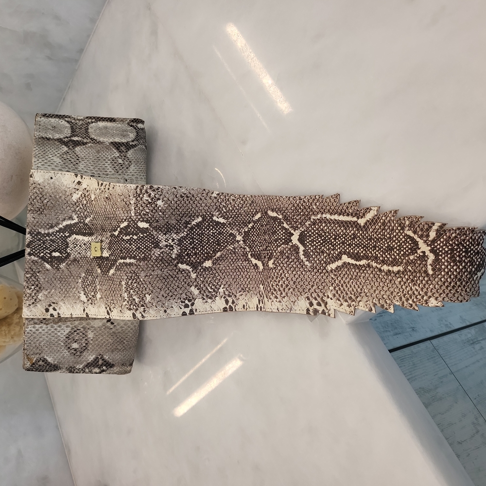 Snakeskin/ Leather Clutch Bag - Picture 4 of 9
